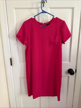 Adrienne Vittadini Hot Pink Short Sleeve Mini Dress with Chest Pocket